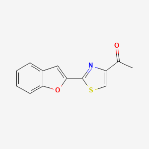 molecular formula C13H9NO2S B12306919 1-[2-(1-Benzofuran-2-yl)-1,3-thiazol-4-yl]ethan-1-one 