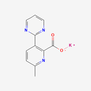 molecular formula C11H8KN3O2 B12306948 Potassium 6-methyl-3-(pyrimidin-2-yl)pyridine-2-carboxylate 