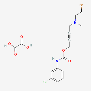 molecular formula C16H18BrClN2O6 B1230695 4-((2-Bromoethyl)methylamino)-2-butynyl N-(3-chlorophenyl)carbamate oxalate CAS No. 123567-35-1