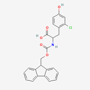 molecular formula C24H20ClNO5 B12306960 3-(2-chloro-4-hydroxyphenyl)-2-(9H-fluoren-9-ylmethoxycarbonylamino)propanoic acid 