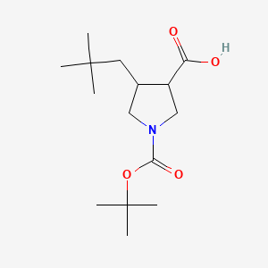 rac-(3R,4R)-1-[(tert-butoxy)carbonyl]-4-(2,2-dimethylpropyl)pyrrolidine-3-carboxylic acid, trans