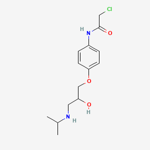 molecular formula C14H21ClN2O3 B1230698 2-chloro-N-[4-[2-hydroxy-3-(propan-2-ylamino)propoxy]phenyl]acetamide CAS No. 24789-03-5