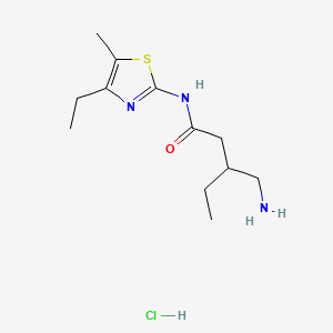 3-(aminomethyl)-N-(4-ethyl-5-methyl-1,3-thiazol-2-yl)pentanamide hydrochloride