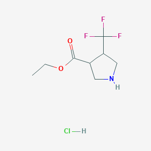 molecular formula C8H13ClF3NO2 B12306994 Ethyl 4-(trifluoromethyl)pyrrolidine-3-carboxylate hydrochloride 