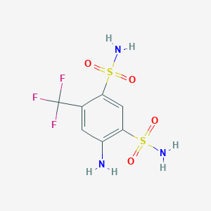 molecular formula C7H8F3N3O4S2 B123070 4-氨基-6-(三氟甲基)苯-1,3-二磺酰胺 CAS No. 654-62-6