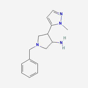 molecular formula C15H20N4 B12307001 rac-(3R,4S)-1-benzyl-4-(1-methyl-1H-pyrazol-5-yl)pyrrolidin-3-amine, trans 