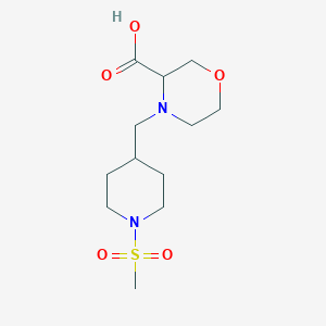 molecular formula C12H22N2O5S B12307004 (3S)-4-[(1-methylsulfonyl-4-piperidyl)methyl]morpholine-3-carboxylic acid 