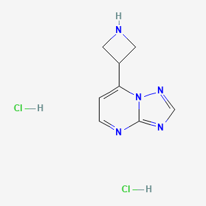 molecular formula C8H11Cl2N5 B12307023 7-(Azetidin-3-yl)-[1,2,4]triazolo[1,5-a]pyrimidine dihydrochloride 