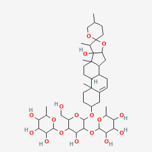 2-[4-Hydroxy-2-(hydroxymethyl)-6-(8-hydroxy-5',7,9,13-tetramethylspiro[5-oxapentacyclo[10.8.0.02,9.04,8.013,18]icos-18-ene-6,2'-oxane]-16-yl)oxy-5-(3,4,5-trihydroxy-6-methyloxan-2-yl)oxyoxan-3-yl]oxy-6-methyloxane-3,4,5-triol