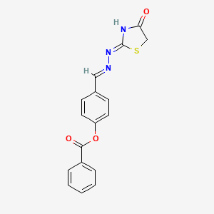 [4-[(E)-[(Z)-(4-oxo-1,3-thiazolidin-2-ylidene)hydrazinylidene]methyl]phenyl] benzoate