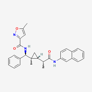 molecular formula C29H29N3O3 B1230708 5-methyl-N-[(S)-[(1S,2R)-1-methyl-2-[(2R)-1-(2-naphthalenylamino)-1-oxopropan-2-yl]cyclopropyl]-phenylmethyl]-3-isoxazolecarboxamide 