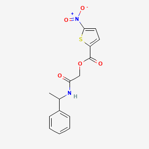 molecular formula C15H14N2O5S B1230709 5-Nitro-2-thiophenecarboxylic acid [2-oxo-2-(1-phenylethylamino)ethyl] ester 