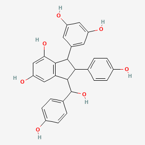 3-(3,5-dihydroxyphenyl)-1-[hydroxy-(4-hydroxyphenyl)methyl]-2-(4-hydroxyphenyl)-2,3-dihydro-1H-indene-4,6-diol