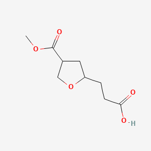 molecular formula C9H14O5 B12307141 3-[4-(Methoxycarbonyl)oxolan-2-yl]propanoic acid 