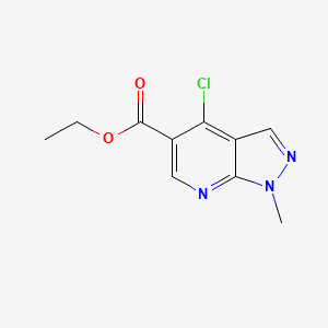 molecular formula C10H10ClN3O2 B1230715 ethyl 4-chloro-1-methyl-1H-pyrazolo[3,4-b]pyridine-5-carboxylate CAS No. 37801-57-3