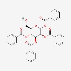 molecular formula C34H28O10 B12307158 1,2,3,4-Tetra-O-benzoyl-D-glucopyranose 