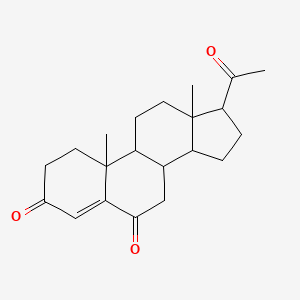 molecular formula C21H28O3 B1230718 17-acetyl-10,13-dimethyl-2,7,8,9,11,12,14,15,16,17-decahydro-1H-cyclopenta[a]phenanthrene-3,6-dione 