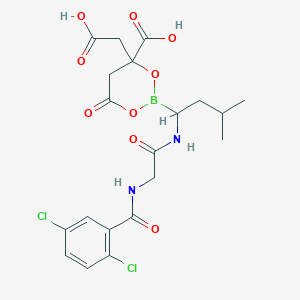 4-(Carboxymethyl)-2-(1-{2-[(2,5-dichlorophenyl)formamido]acetamido}-3-methylbutyl)-6-oxo-1,3,2-dioxaborinane-4-carboxylic acid