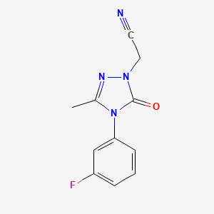 molecular formula C11H9FN4O B1230722 2-[4-(3-fluorophenyl)-3-methyl-5-oxo-4,5-dihydro-1H-1,2,4-triazol-1-yl]acetonitrile CAS No. 860786-21-6