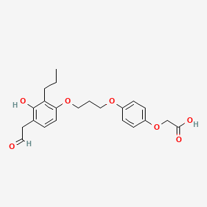 molecular formula C22H26O7 B1230723 2-[4-[3-[3-Hydroxy-4-(2-oxoethyl)-2-propylphenoxy]propoxy]phenoxy]acetic acid 