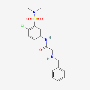 molecular formula C17H20ClN3O3S B1230726 N-[4-chloro-3-(dimethylsulfamoyl)phenyl]-2-[(phenylmethyl)amino]acetamide 