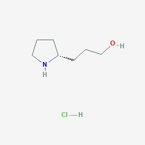 molecular formula C7H16ClNO B12307267 3-[(2r)-Pyrrolidin-2-yl]propan-1-ol hydrochloride 