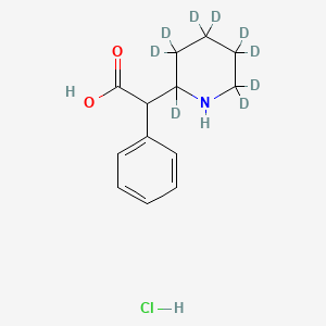 molecular formula C13H18ClNO2 B12307299 (+/-)-Ritalinic-d9 Acid HCl (piperidine-d9) 