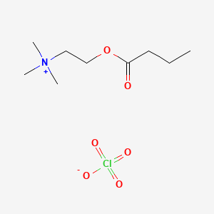 molecular formula C9H20ClNO6 B1230732 Trimethyl(2-(1-oxobutoxy)ethyl)ammonium perchlorate CAS No. 20292-68-6