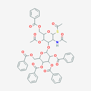 molecular formula C53H49NO17S B12307332 [6-[3-Acetamido-5-acetyloxy-2-acetylsulfanyl-6-(benzoyloxymethyl)oxan-4-yl]oxy-3,4,5-tribenzoyloxyoxan-2-yl]methyl benzoate 