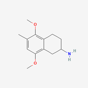 molecular formula C13H19NO2 B1230734 1,2,3,4-Tetrahydro-5,8-dimethoxy-6-methyl-2-naphthalenamine CAS No. 53609-01-1