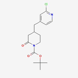 molecular formula C16H21ClN2O3 B12307359 Tert-butyl 4-((2-chloropyridin-4-yl)methyl)-2-oxopiperidine-1-carboxylate 