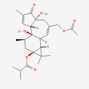molecular formula C26H36O7 B1230736 12-Deoxyphorbol-13-isobutyrate-20-acetate CAS No. 25090-71-5