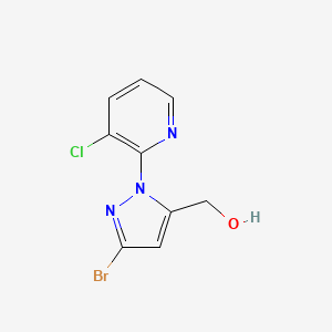 molecular formula C9H7BrClN3O B12307380 [3-bromo-1-(3-chloropyridin-2-yl)-1H-pyrazol-5-yl]methanol 