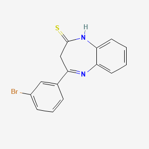 molecular formula C15H11BrN2S B1230739 4-(3-Bromophenyl)-1,3-dihydro-2H-1,5-benzodiazepin-2-thione CAS No. 85741-21-5