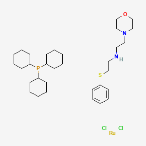 Dichloro[N-[2-(phenylthio-kappaS)ethyl]-[4-morpholineethanamine-kappaNN1,kappaN1](tricyclohexylphosphine)ruthenium(II)