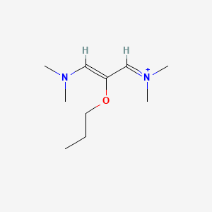 molecular formula C10H21N2O+ B1230744 N-(3-(Dimethylamino)-2-propoxy-2-propenylidene)-N-methylmethanaminium CAS No. 95899-36-8