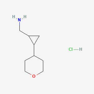 rac-[(1R,2S)-2-(oxan-4-yl)cyclopropyl]methanamine hydrochloride, trans