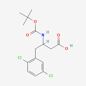 molecular formula C15H19Cl2NO4 B12307490 4-(2,5-Dichlorophenyl)-3-[(2-methylpropan-2-yl)oxycarbonylamino]butanoic acid 