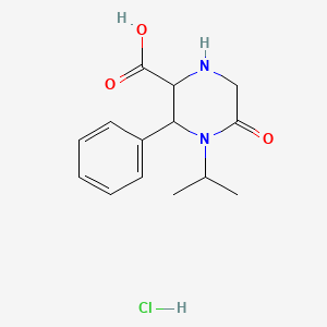 rac-(2R,3S)-5-oxo-3-phenyl-4-(propan-2-yl)piperazine-2-carboxylic acid hydrochloride, trans