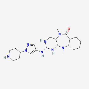 2,9-Dimethyl-5-[(1-piperidin-4-ylpyrazol-4-yl)amino]-2,4,6,9-tetrazatricyclo[9.4.0.03,8]pentadecan-10-one