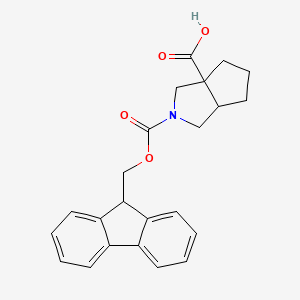 molecular formula C23H23NO4 B12307571 rac-(3aR,6aR)-2-{[(9H-fluoren-9-yl)methoxy]carbonyl}-octahydrocyclopenta[c]pyrrole-3a-carboxylic acid, cis 