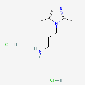 molecular formula C8H17Cl2N3 B12307586 3-(2,5-dimethyl-1H-imidazol-1-yl)propan-1-amine dihydrochloride 