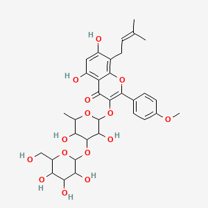 3-[3,5-Dihydroxy-6-methyl-4-[3,4,5-trihydroxy-6-(hydroxymethyl)oxan-2-yl]oxyoxan-2-yl]oxy-5,7-dihydroxy-2-(4-methoxyphenyl)-8-(3-methylbut-2-enyl)chromen-4-one