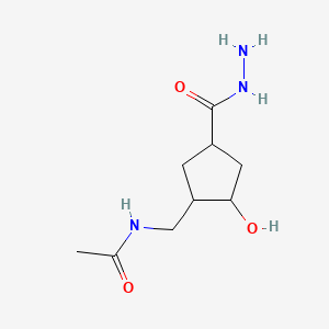 rac-N-{[(1R,2R,4S)-4-(hydrazinecarbonyl)-2-hydroxycyclopentyl]methyl}acetamide