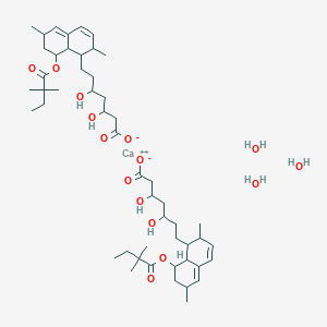 Calcium;7-[8-(2,2-dimethylbutanoyloxy)-2,6-dimethyl-1,2,6,7,8,8a-hexahydronaphthalen-1-yl]-3,5-dihydroxyheptanoate;trihydrate