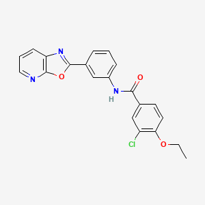 molecular formula C21H16ClN3O3 B1230765 3-chloro-4-ethoxy-N-[3-(2-oxazolo[5,4-b]pyridinyl)phenyl]benzamide 