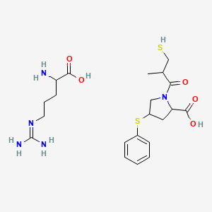 molecular formula C21H33N5O5S2 B1230776 Zofenoprilat (arginine) 
