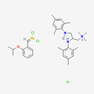 [1,3-Bis(2,4,6-trimethylphenyl)-4-[(trimethylammonio)methyl]imidazolidin-2-ylidene]-(2-i-propoxybenzylidene)dichlororuthenium(II) chloride