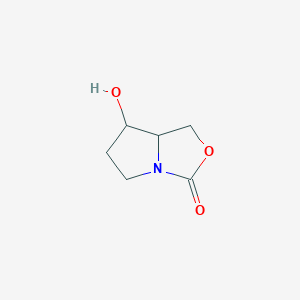 molecular formula C6H9NO3 B12307819 7-Hydroxy-hexahydropyrrolo[1,2-c][1,3]oxazol-3-one 