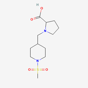 molecular formula C12H22N2O4S B12307850 (S)-1-((1-(methylsulfonyl)piperidin-4-yl)methyl)pyrrolidine-2-carboxylic acid 